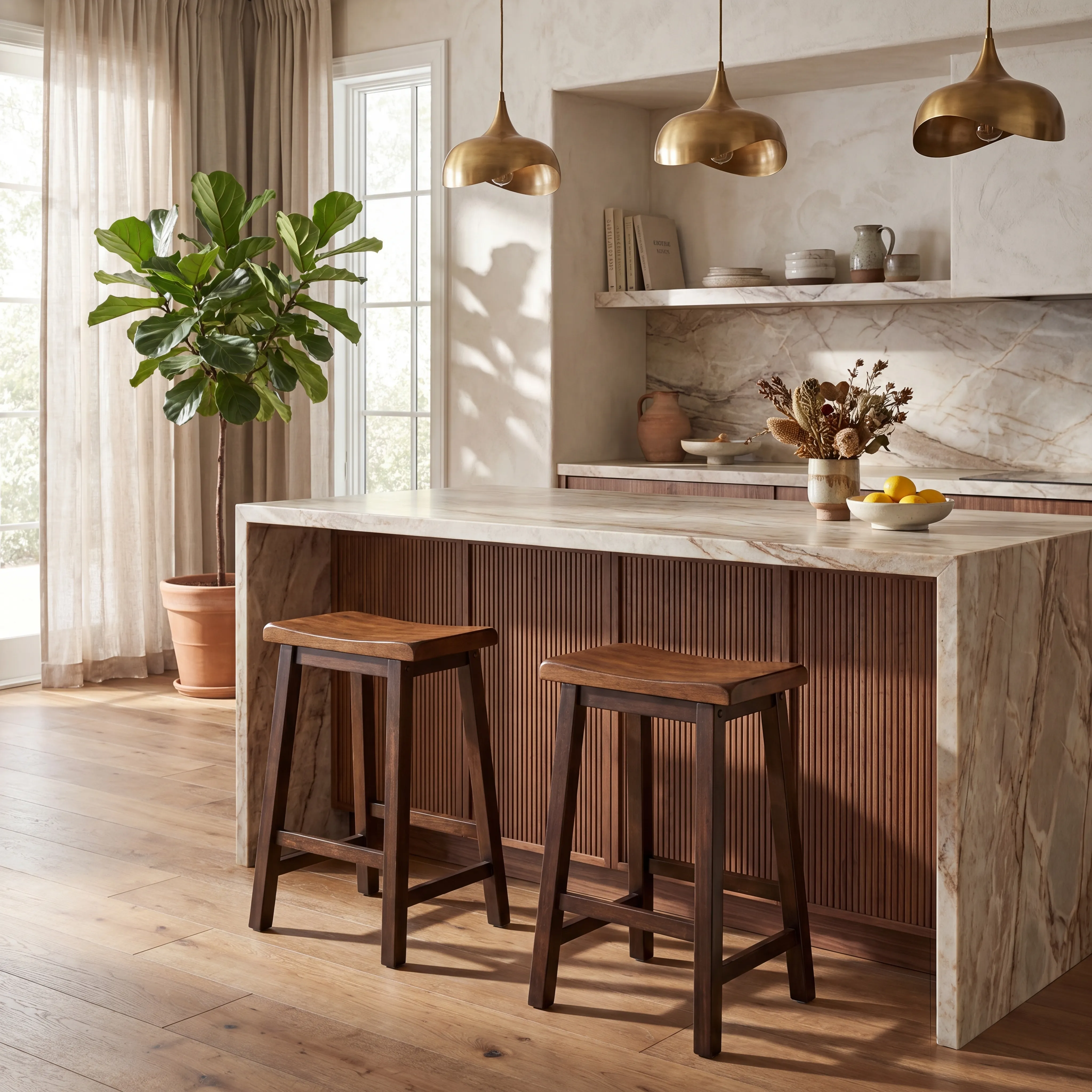 Coventry Dark Brown 5 Pc Counter Height Dining Room with Kyoto Stools - Thumbnail - Image 6