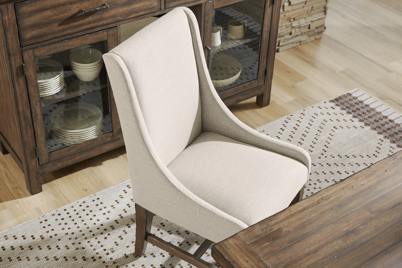 Covered Bridge Tobacco 5 Pc Dining Room with Upholstered Chairs - Thumbnail - Image 9