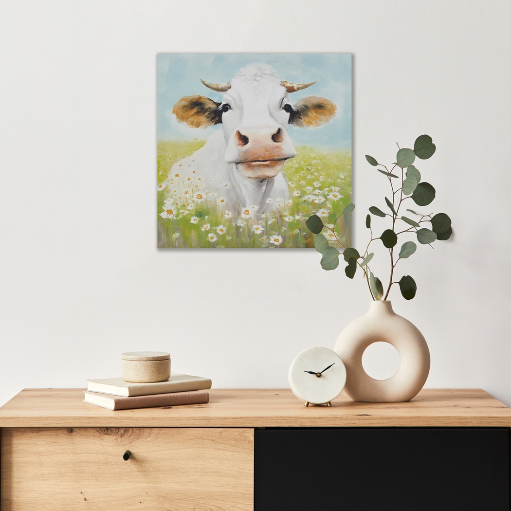 Cow In The Sunshine Green Wall Decor - Thumbnail - Image 2