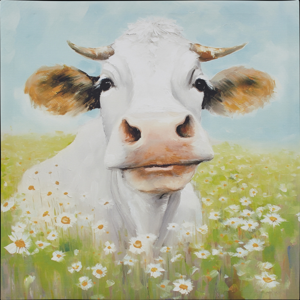 Cow In The Sunshine Green Wall Decor - Thumbnail - Image 1