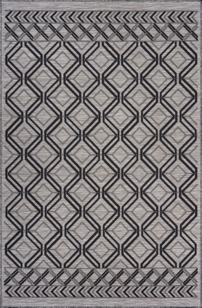 Cowanbo Black 7'9 x 9'9 Indoor/Outdoor Rug - Thumbnail - Image 1