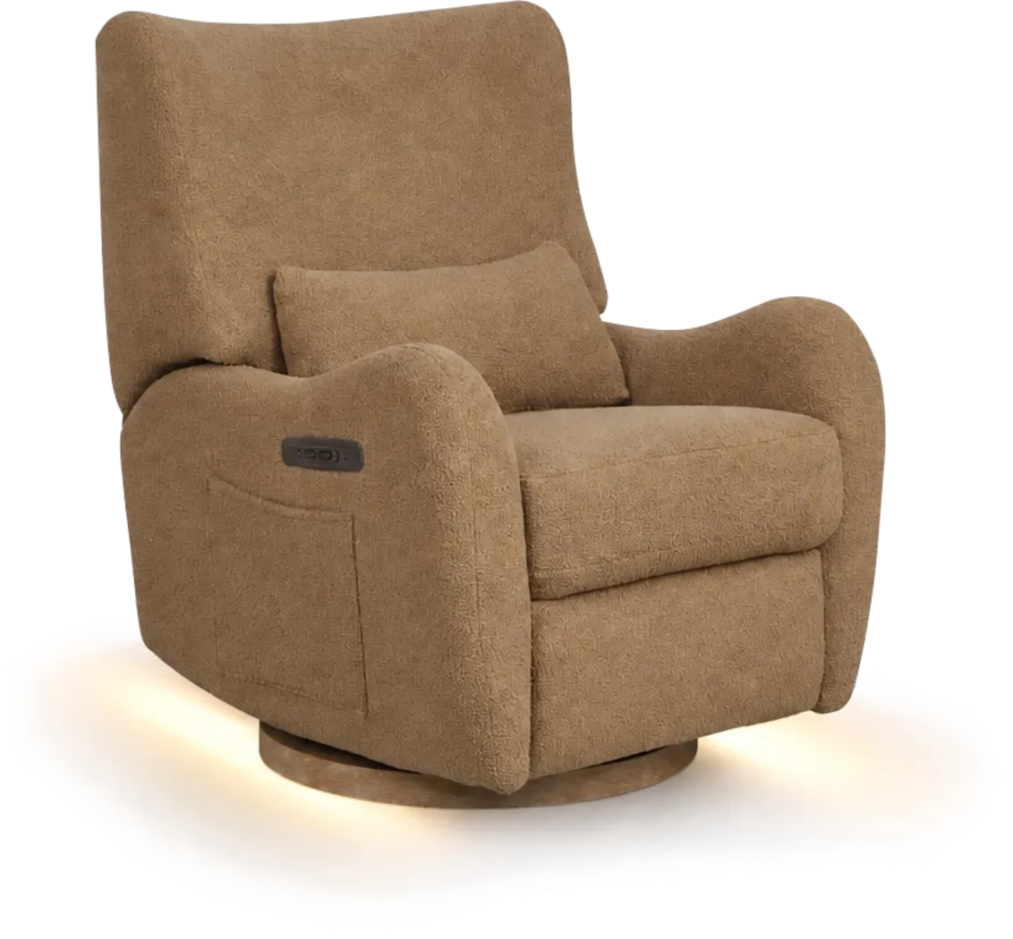 Cozy Bear Brown Power Glider Recliner with Swivel - Thumbnail - Image 2