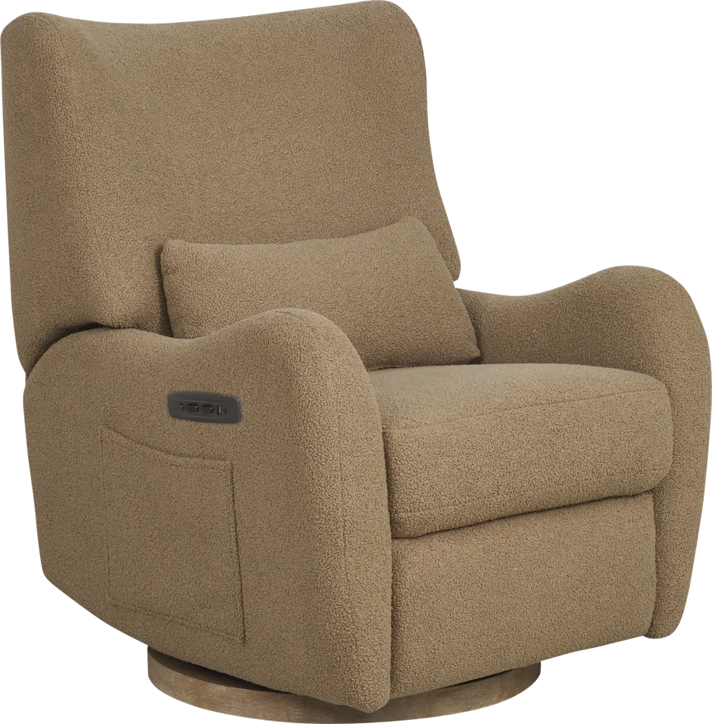 Cozy Bear Brown Power Glider Recliner with Swivel - Image 6