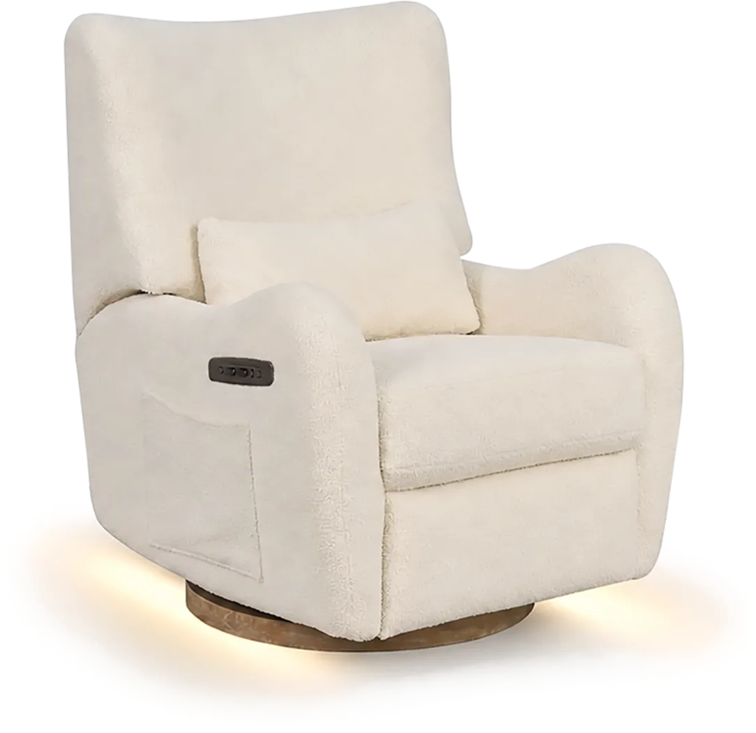 Cozy Bear Ivory Power Glider Recliner with Swivel - Thumbnail - Image 2