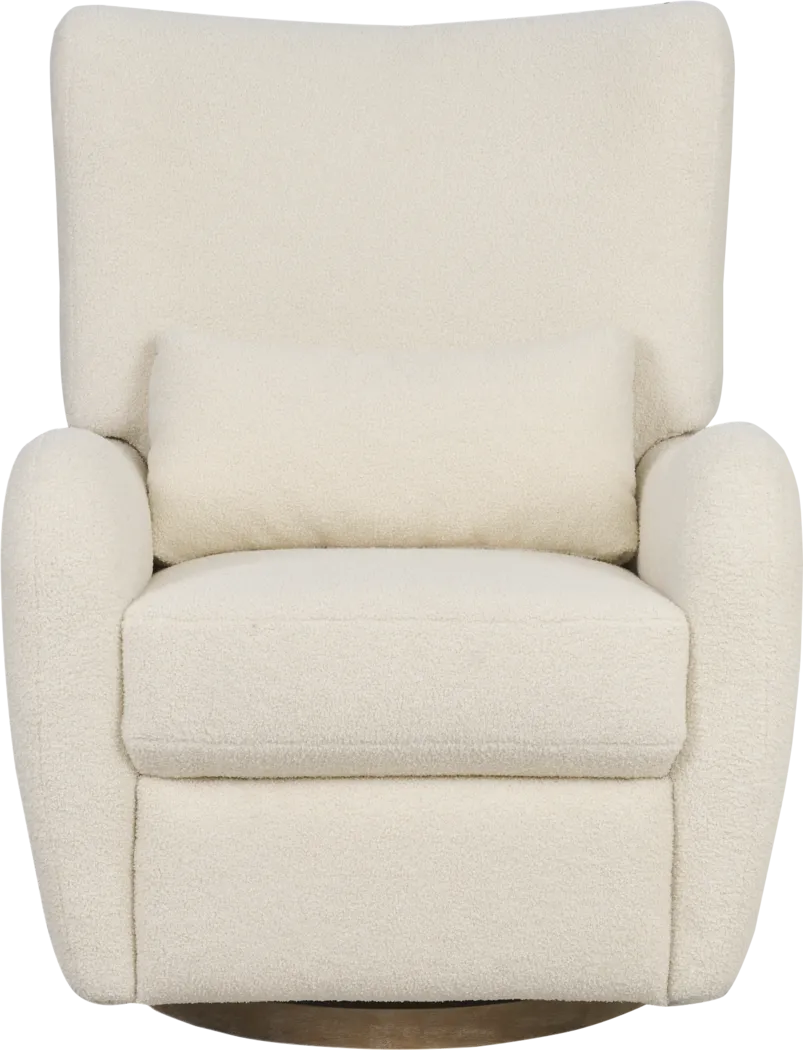 Cozy Bear Ivory Power Glider Recliner with Swivel - Image 5