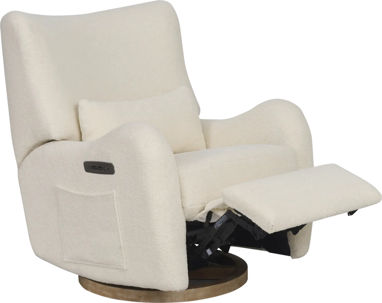 Cozy Bear Ivory Power Glider Recliner with Swivel - Image 7