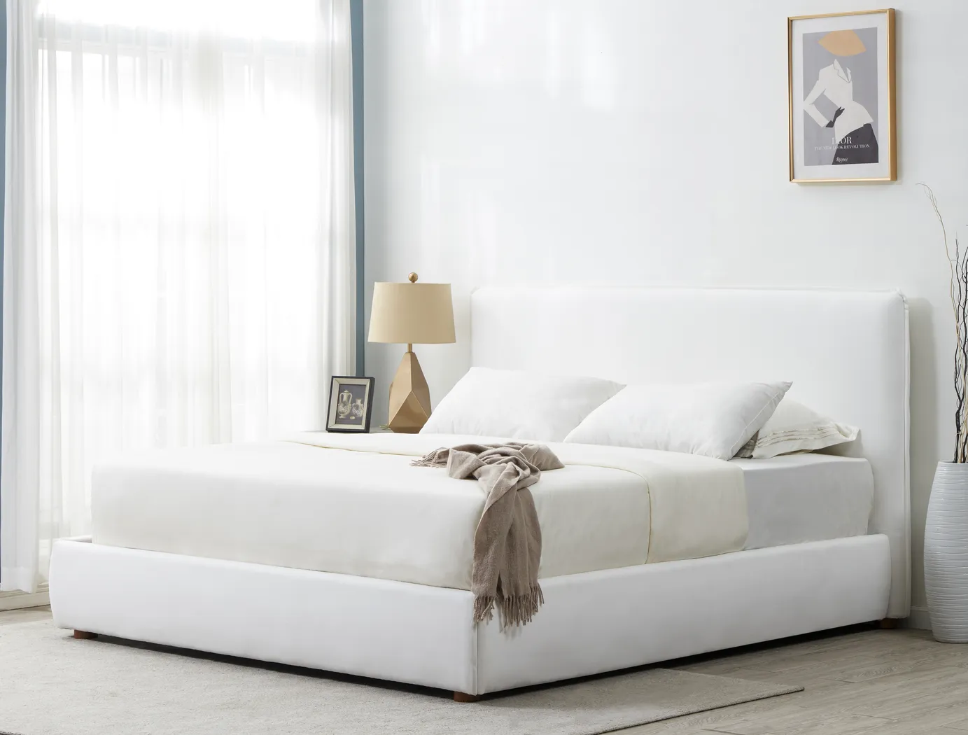 Craan White Queen Bed - Thumbnail - Image 2