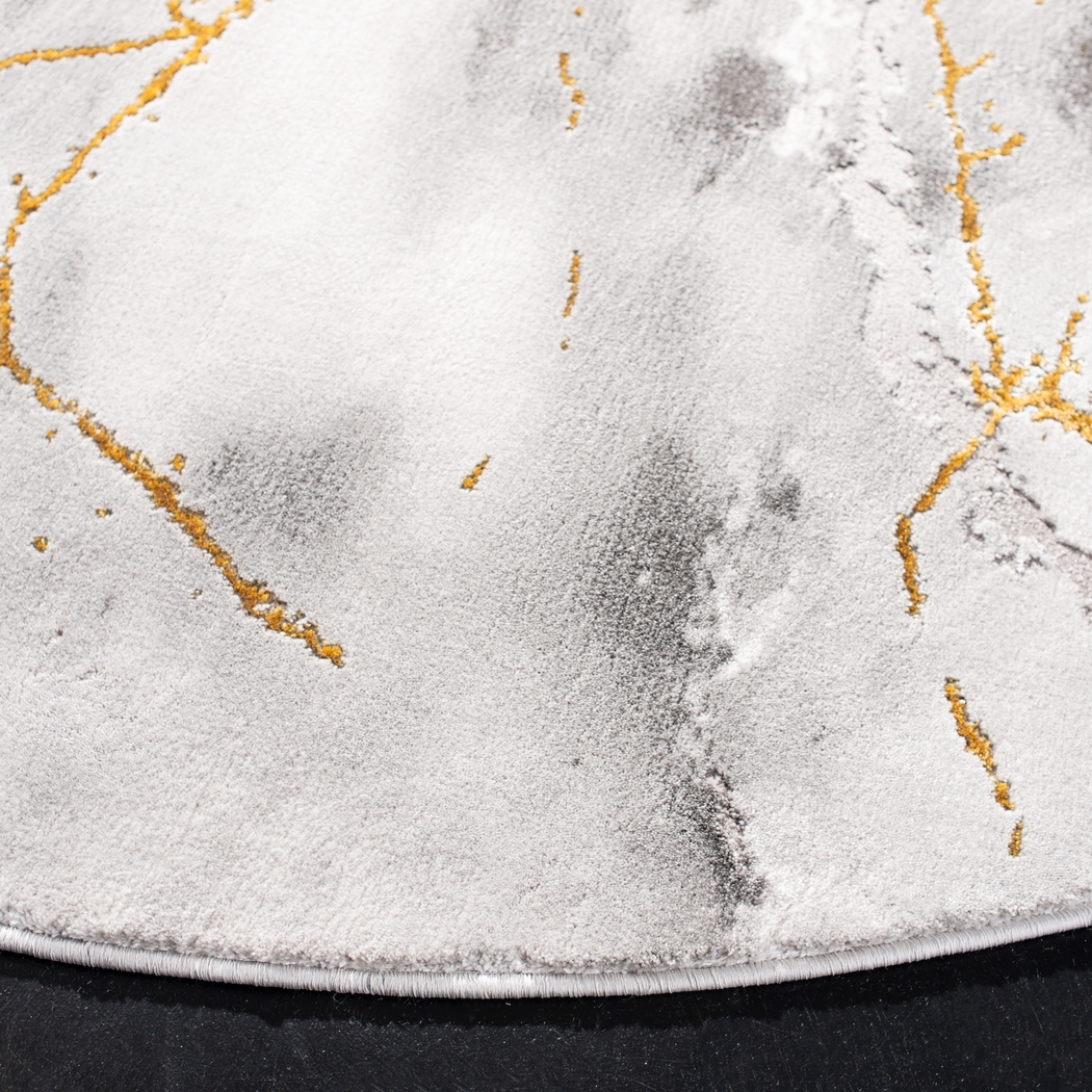 Cracked Marble Gray 6'7 Round Rug - Thumbnail - Image 2