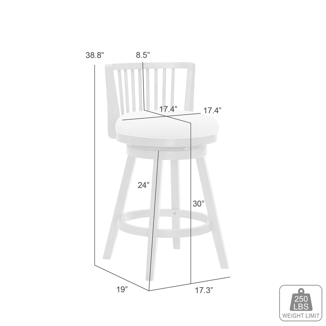Cragy I White and Beige Barstool - Thumbnail - Image 8