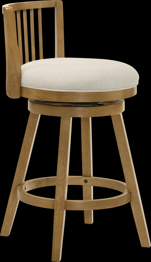 Cragy I White and Beige Counter Height Stool - Thumbnail - Image 3