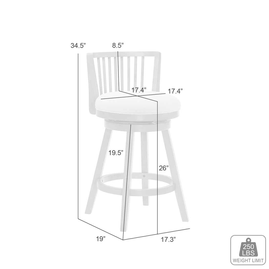 Cragy I White and Beige Counter Height Stool - Thumbnail - Image 8