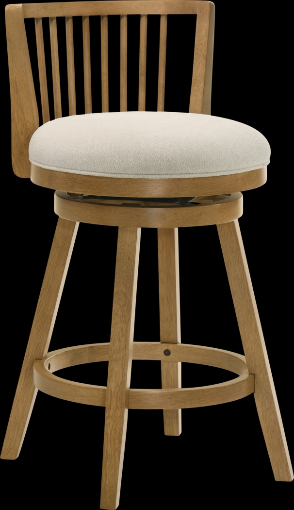 Cragy I White and Beige Counter Height Stool - Thumbnail - Image 1