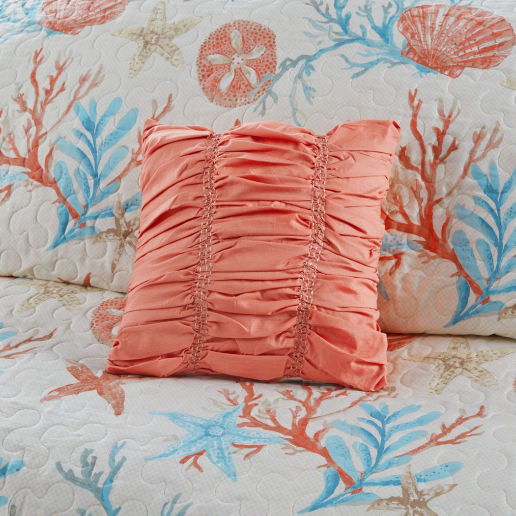 Craigie Coral 6 Pc Coral King/California Coverlet Set - Thumbnail - Image 6