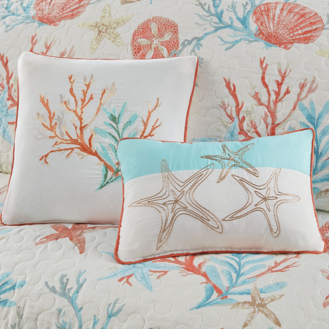 Craigie Coral 6 Pc Full/Queen Coverlet Set - Thumbnail - Image 5
