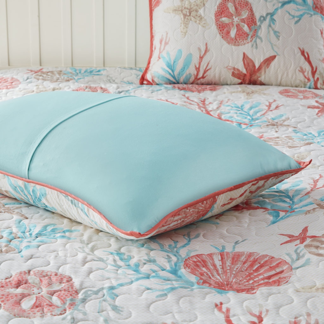 Craigie Coral 6 Pc Full/Queen Coverlet Set - Thumbnail - Image 7