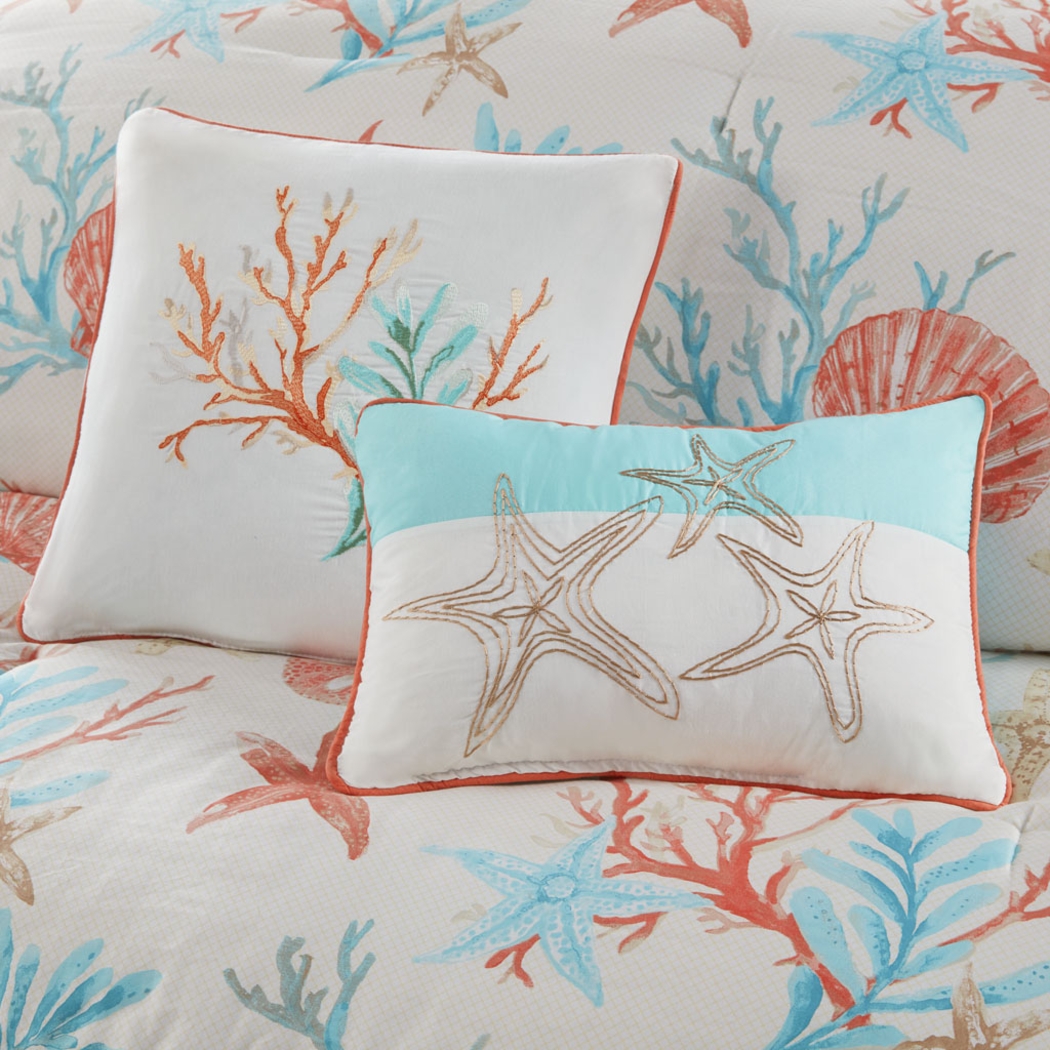 Craigie Coral 7 Pc Queen Comforter Set - Thumbnail - Image 5