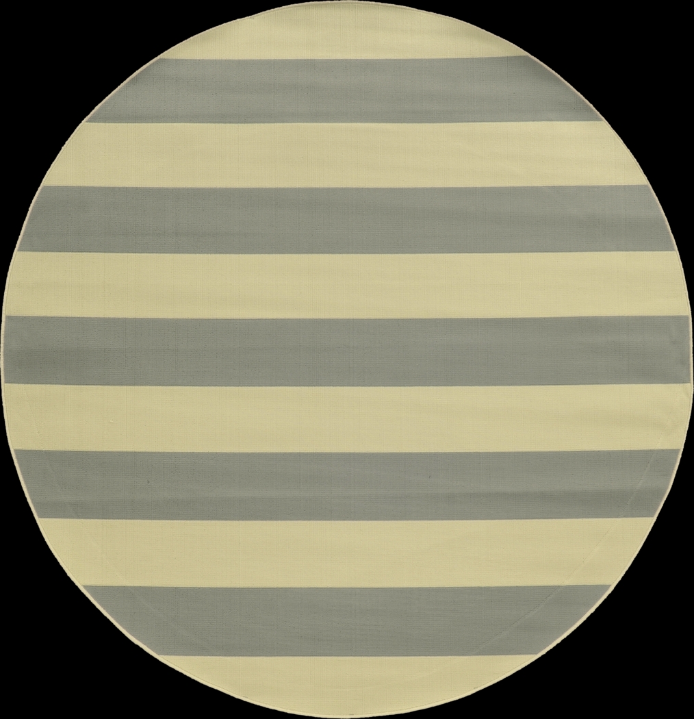 Crane Bay Gray 7'10 Round Indoor/Outdoor Rug - Thumbnail - Image 1