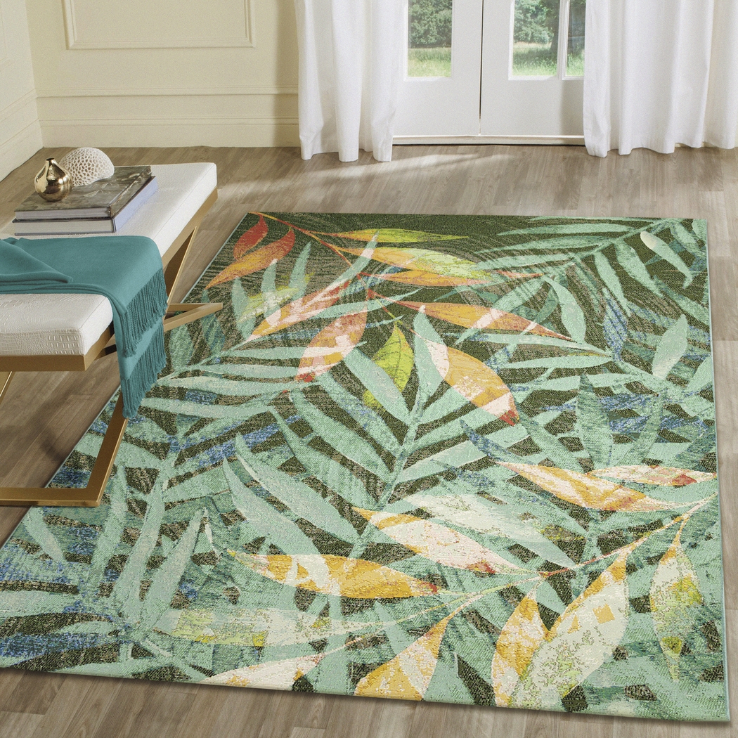 Creekani Blue 7'10 x 9'10 Indoor/Outdoor Rug - Thumbnail - Image 2