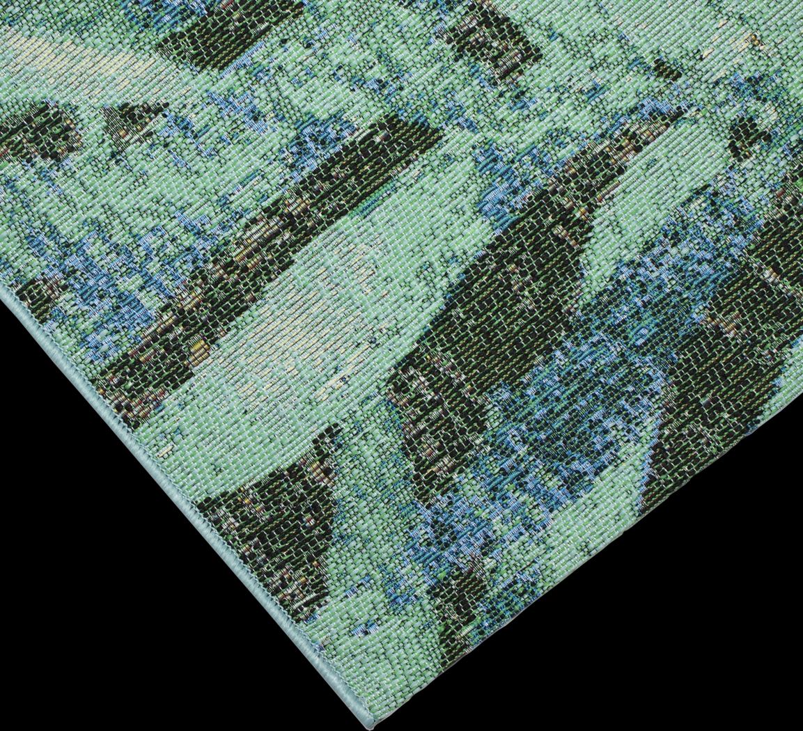 Creekani Blue 7'10 x 9'10 Indoor/Outdoor Rug - Thumbnail - Image 3