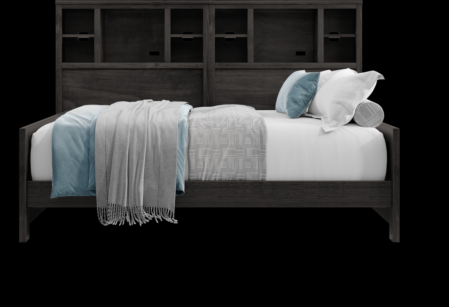 Kids Creekside 2.0 Charcoal Full Bookcase Wall Bed - Thumbnail - Image 2