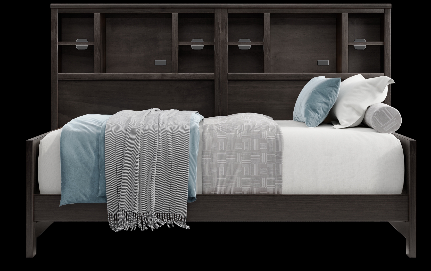 Kids Creekside 2.0 Charcoal Twin Bookcase Wall Bed - Thumbnail - Image 2