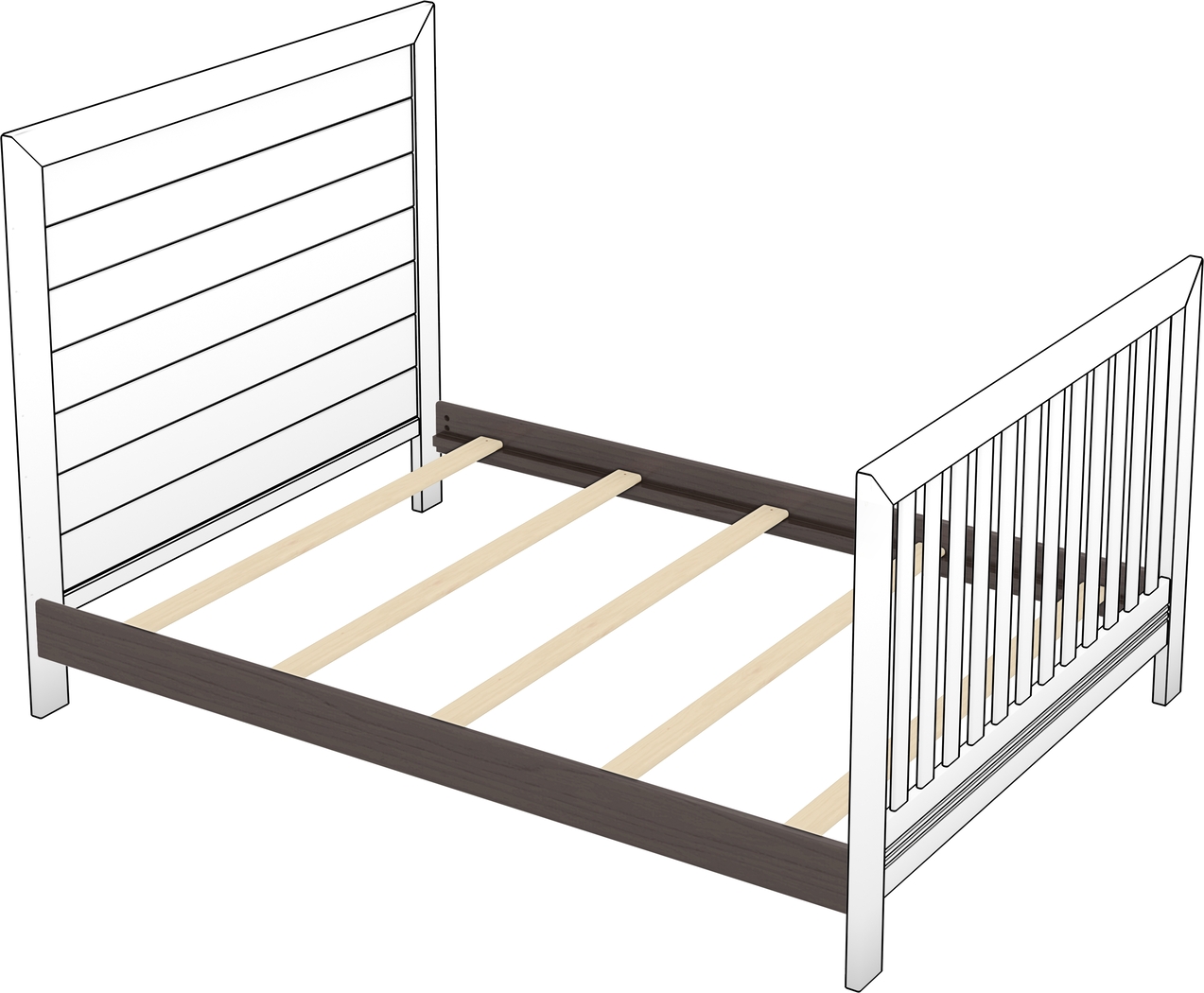 Kids Creekside 2.0 Charcoal 5 Pc Nursery with Toddler and Full Conversion Rails - Thumbnail - Image 12