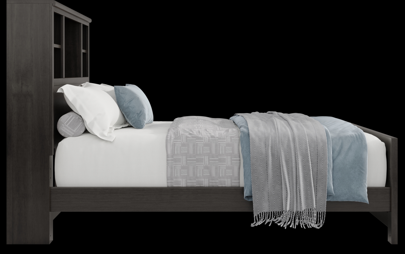 Kids Creekside 2.0 Charcoal Full Bookcase Bed - Thumbnail - Image 4