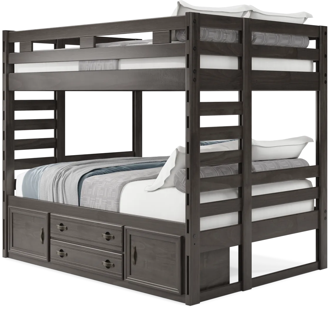 Kids Creekside 2.0 Charcoal Full/Full Bunk Bed with Storage Side Rail - Thumbnail - Image 3