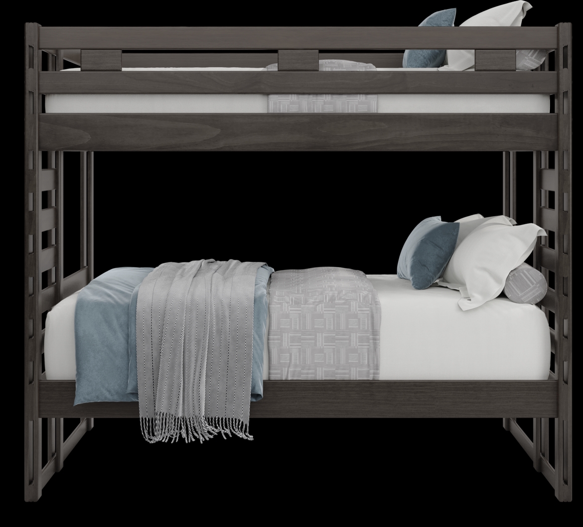 Kids Creekside 2.0 Charcoal Full/Full Bunk Bed - Thumbnail - Image 2