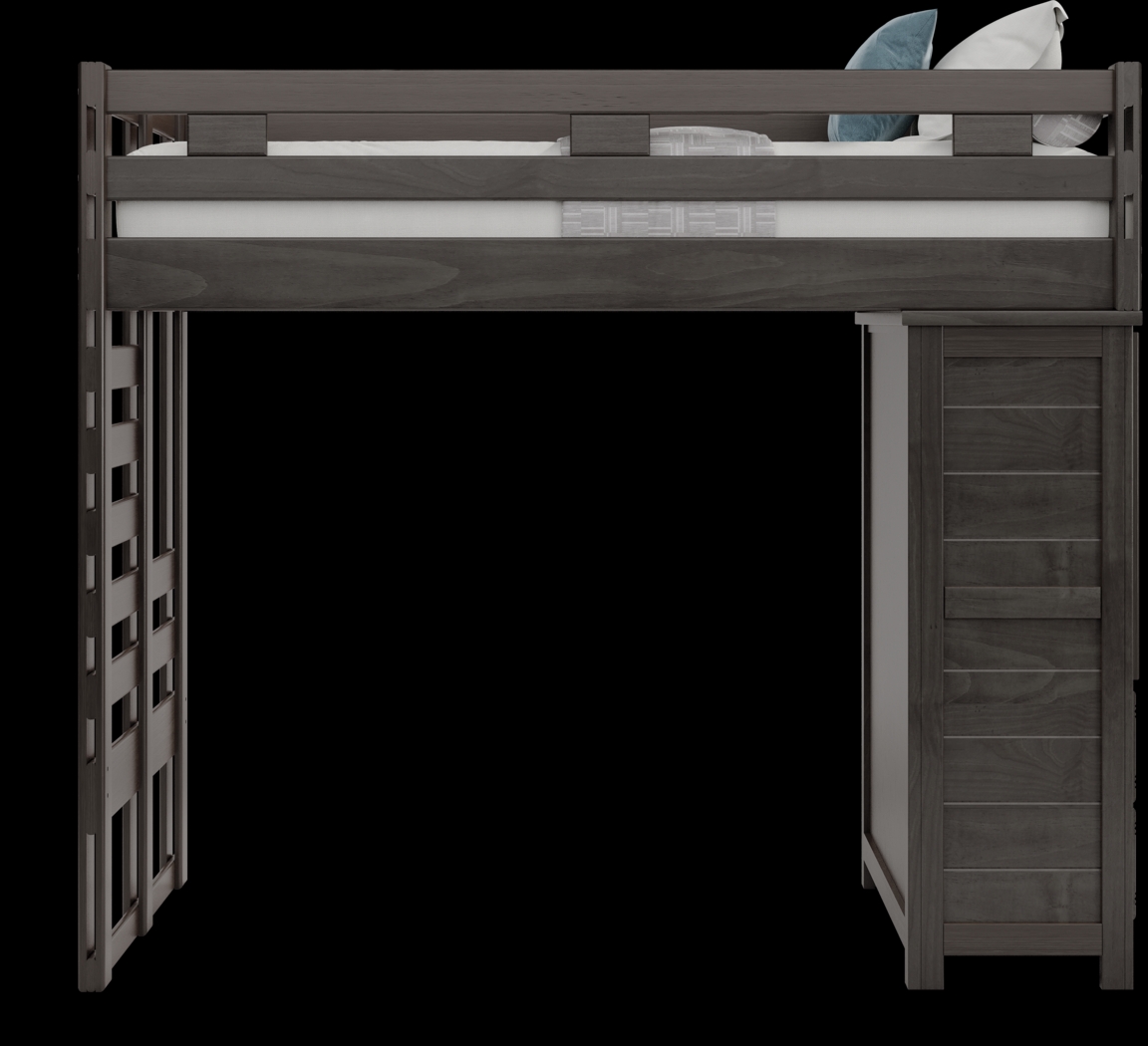 Kids Creekside 2.0 Charcoal Twin Loft with Chest - Thumbnail - Image 2