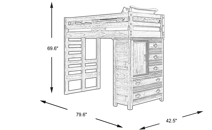 Dimension Image. Please refer to the Dimension Tab on this page for dimension details.