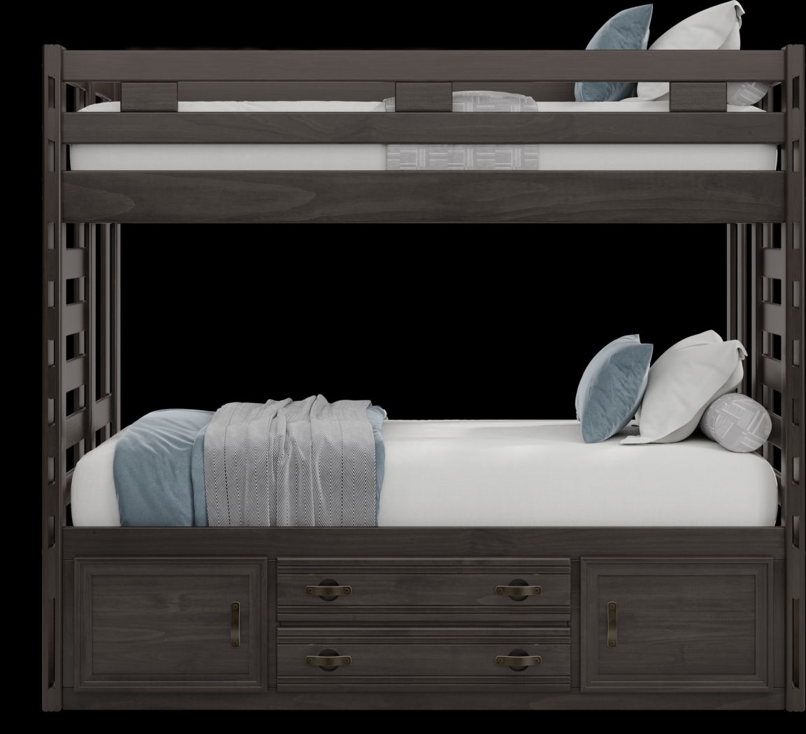 Kids Creekside 2.0 Charcoal Twin/Twin Bunk Bed with Storage Side Rail - Thumbnail - Image 2