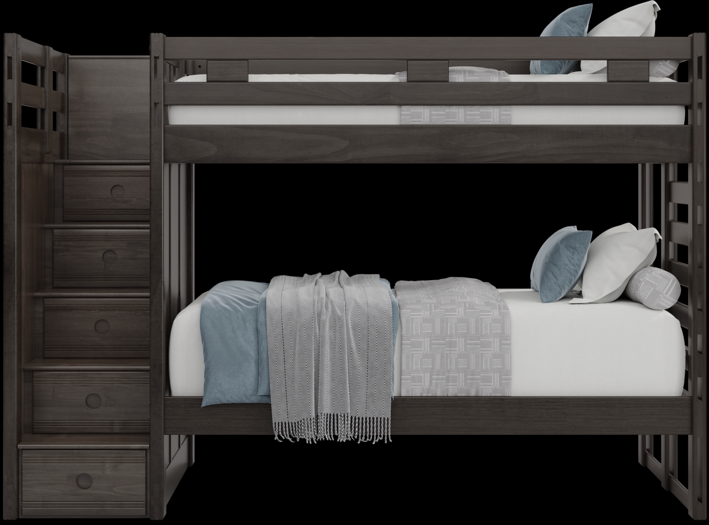 Kids Creekside 2.0 Charcoal Twin/Twin Step Bunk Bed - Thumbnail - Image 2
