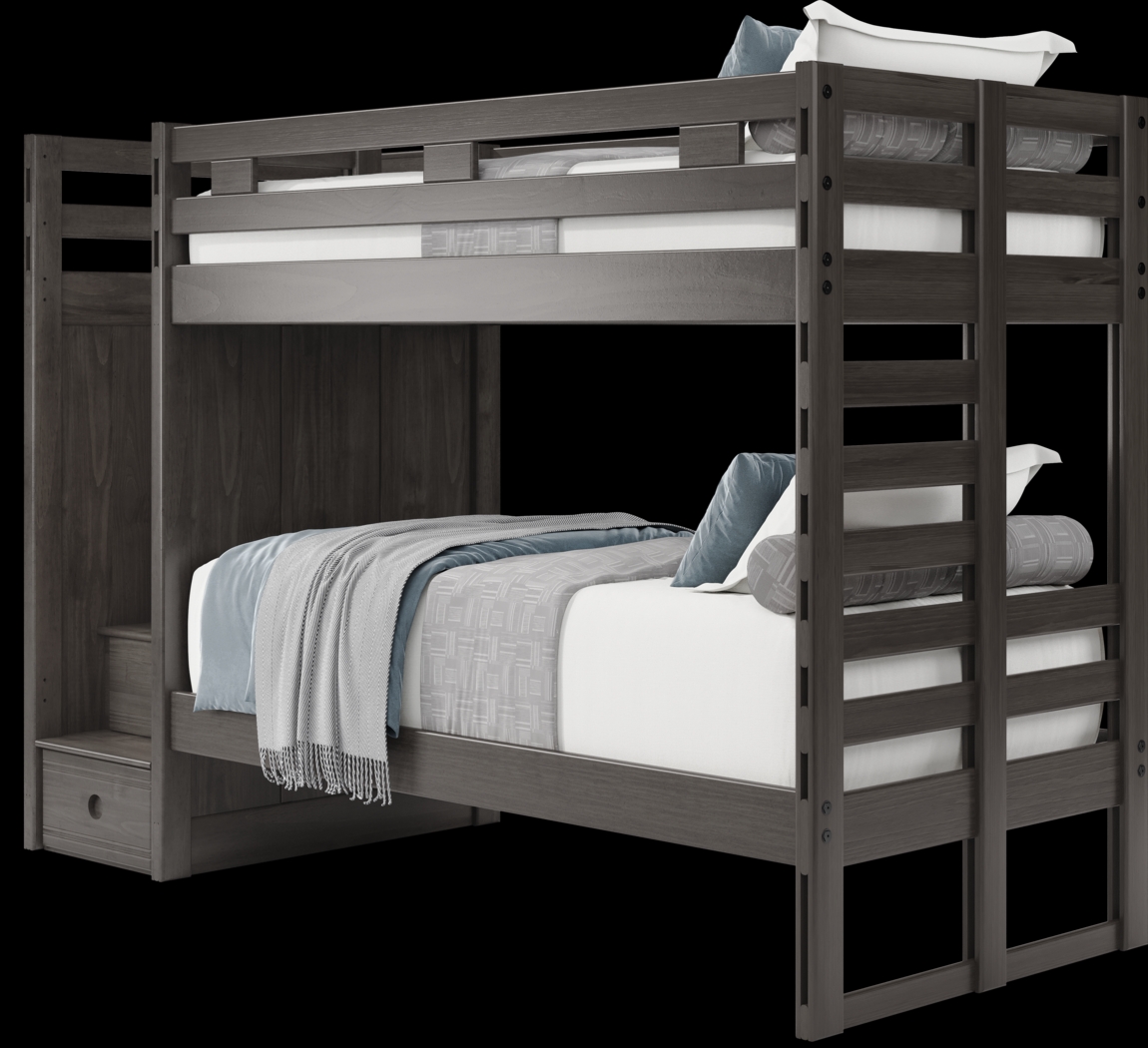 Kids Creekside 2.0 Charcoal Twin/Twin Step Bunk Bed - Thumbnail - Image 3