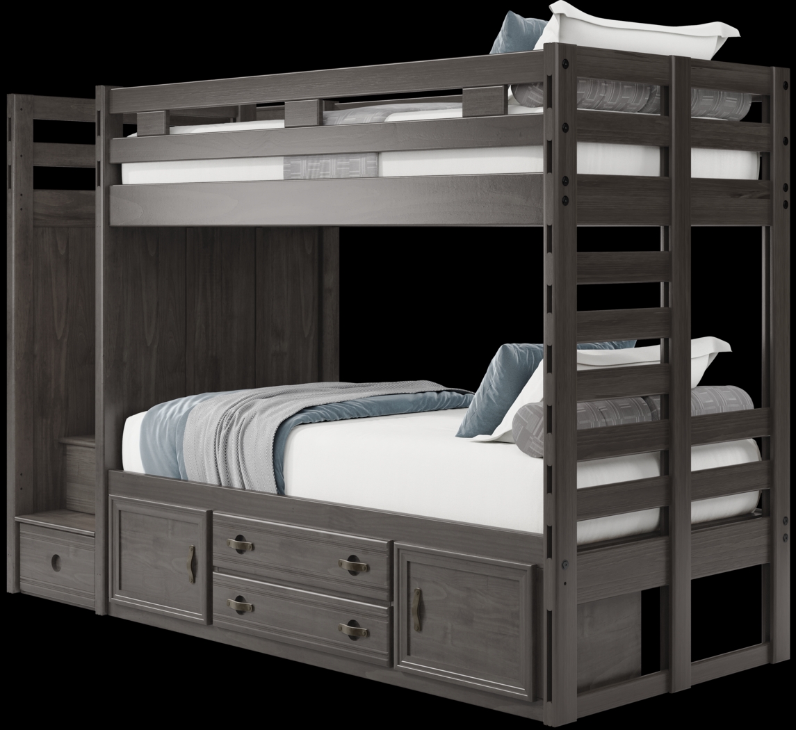 Kids Creekside 2.0 Charcoal Twin/Twin Step Bunk Bed with Storage Side Rail - Thumbnail - Image 4