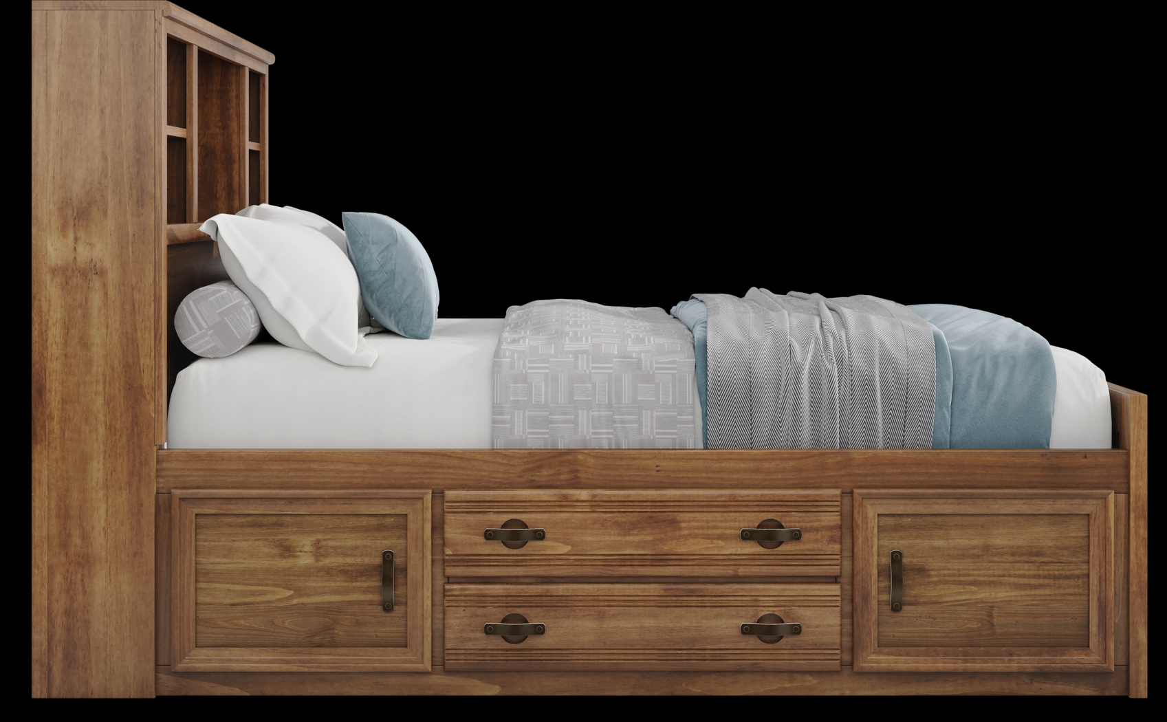 Kids Creekside 2.0 Chestnut Full Bookcase Bedroom with 2 Storage Side Rails - Thumbnail - Image 5