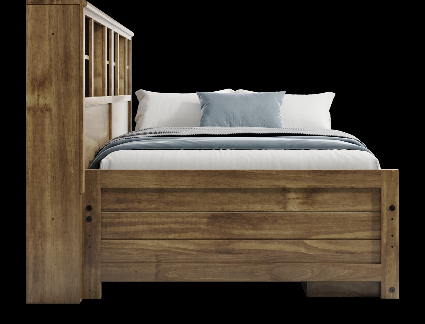 Kids Creekside 2.0 Chestnut Full Bookcase Wall Bed with Storage Side Rail - Thumbnail - Image 3