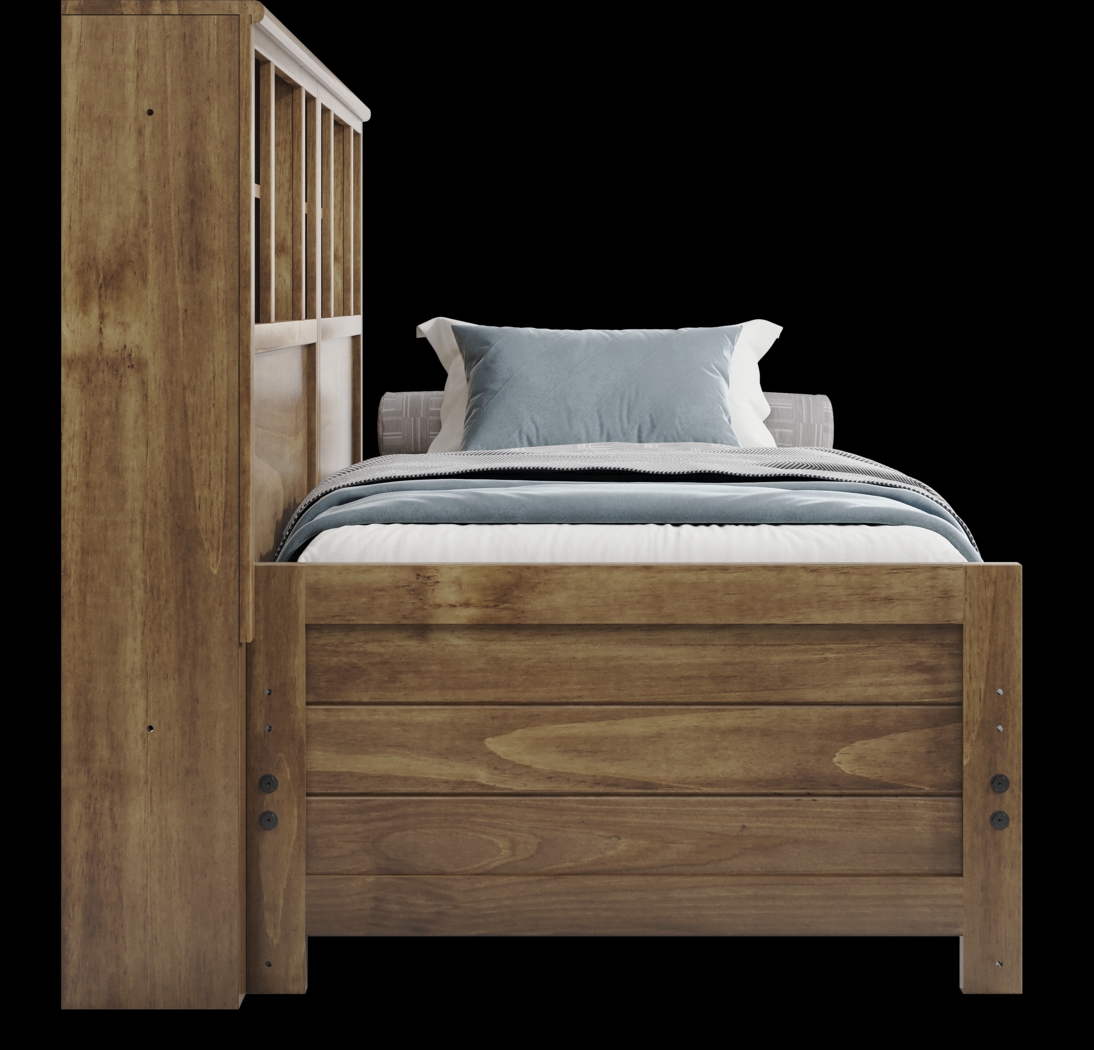 Kids Creekside 2.0 Chestnut Twin Bookcase Wall Bed - Thumbnail - Image 3