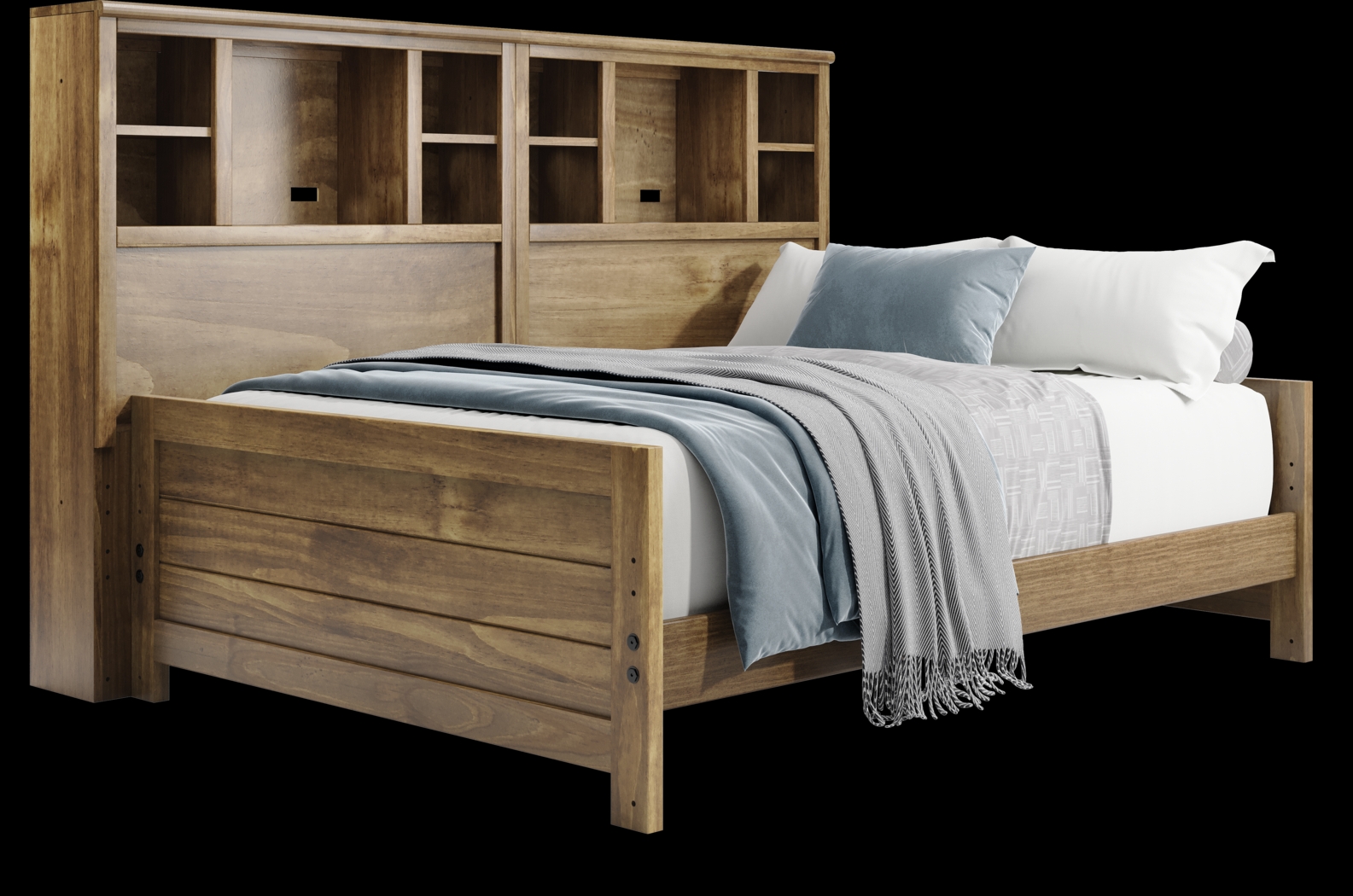 Kids Creekside 2.0 Chestnut Full Bookcase Wall Bed - Thumbnail - Image 1