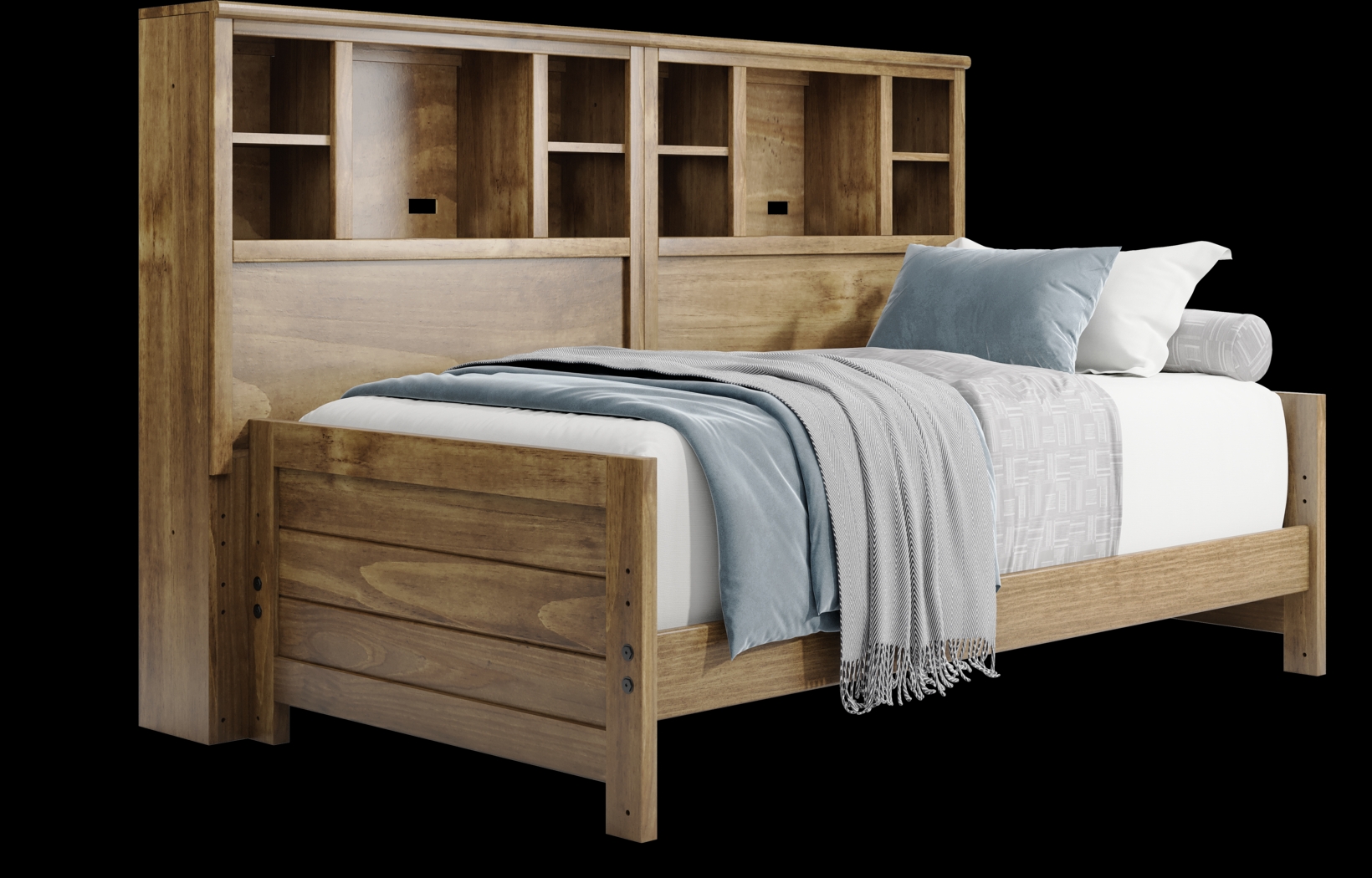 Kids Creekside 2.0 Chestnut Twin Bookcase Wall Bed - Thumbnail - Image 1