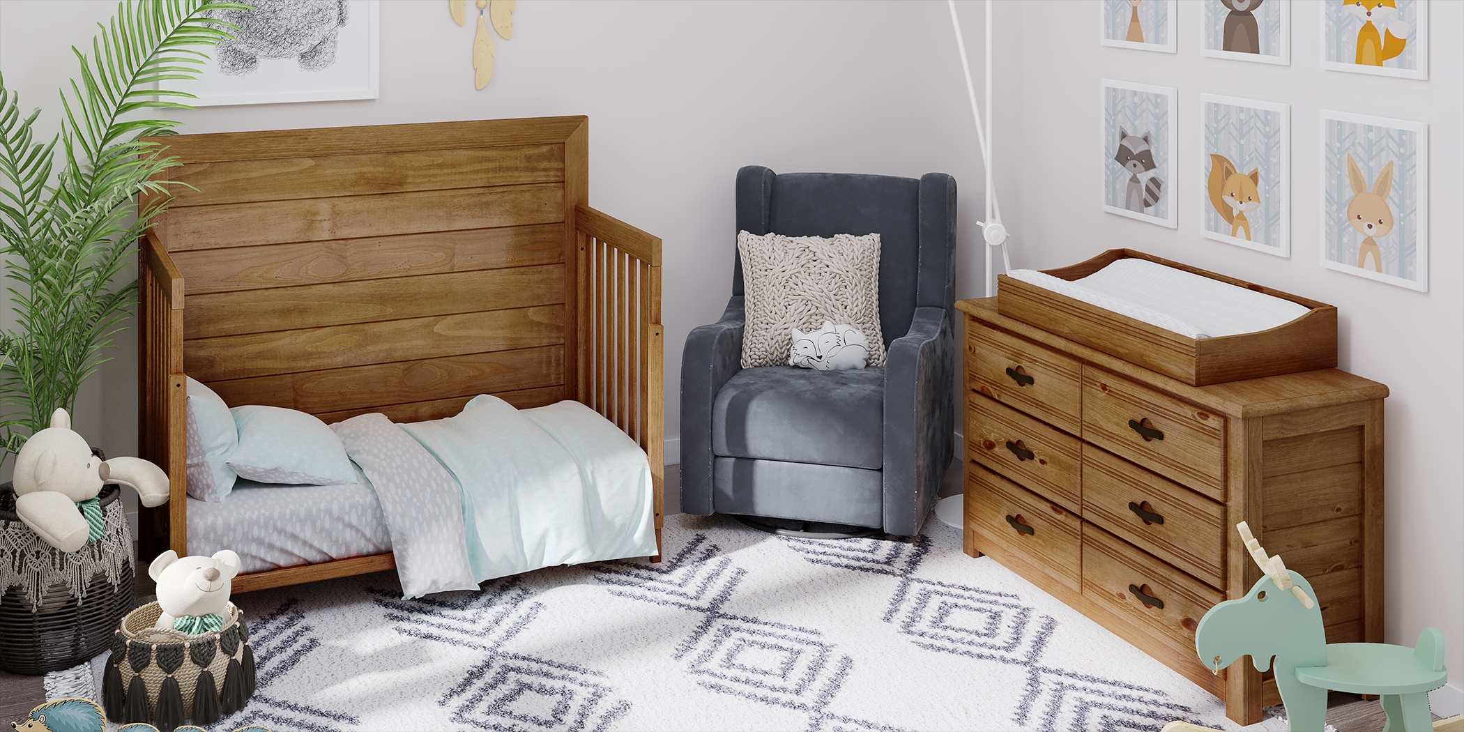 Creekside 2.0 Chestnut 6 Pc Nursery with Toddler and Full Conversion Rails - Thumbnail - Image 3