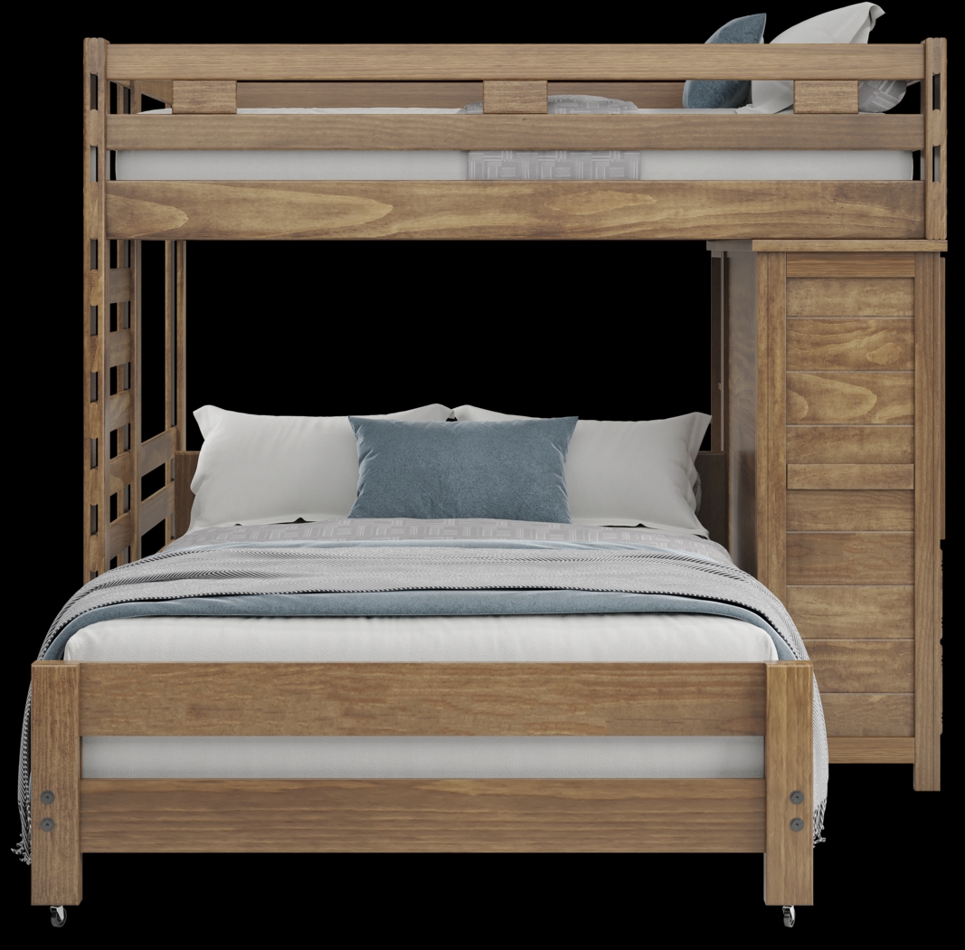 Kids Creekside 2.0 Chestnut Full/Full Loft with Loft Chest and Bookcase - Thumbnail - Image 2