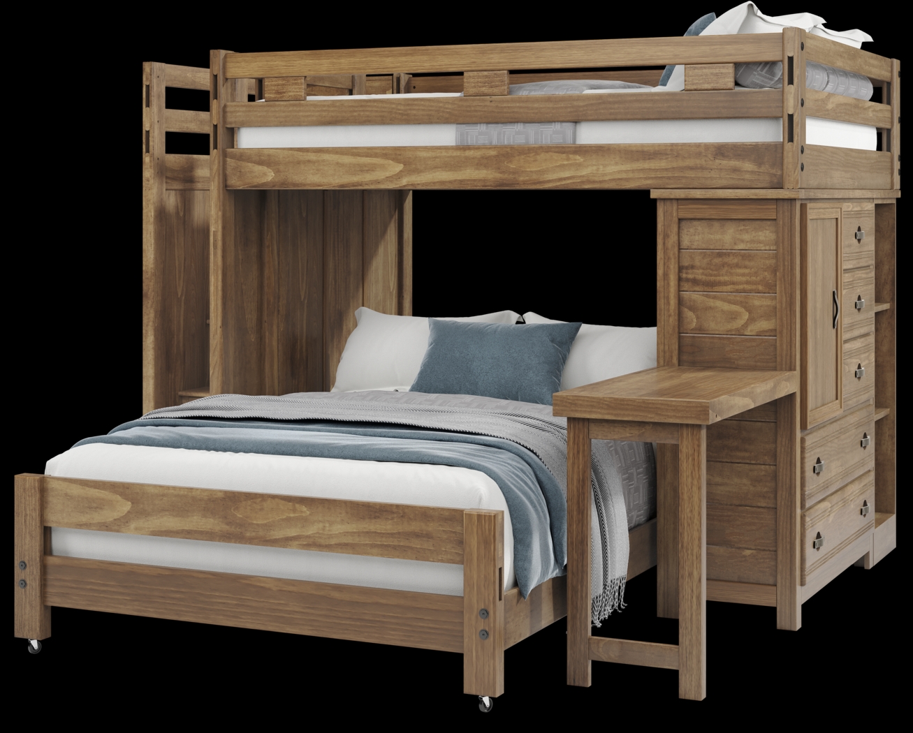 Kids Creekside 2.0 Chestnut Full/Full Step Loft with Loft Chest, Bookcase and Desk Attachment - Thumbnail - Image 3