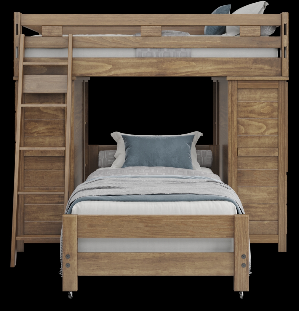 Kids Creekside 2.0 Chestnut Full/Twin Loft with 2 Loft Chests and 2 Bookcases - Thumbnail - Image 2