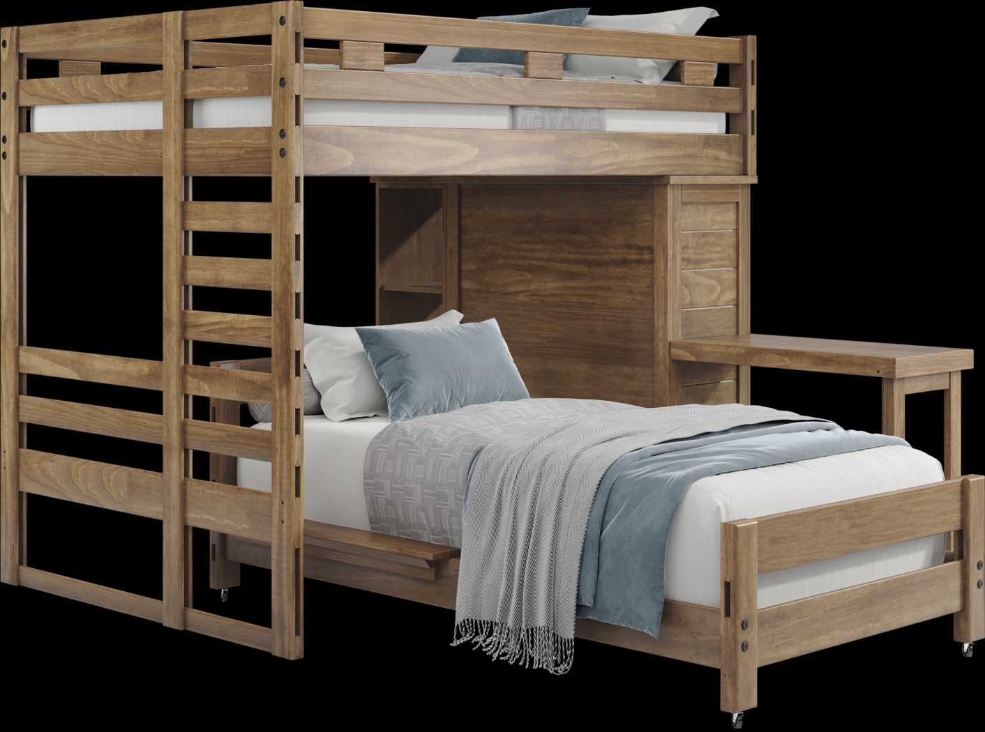 Kids Creekside 2.0 Chestnut Full/Twin Loft with Loft Chest, Bookcase and Desk Attachment - Thumbnail - Image 1