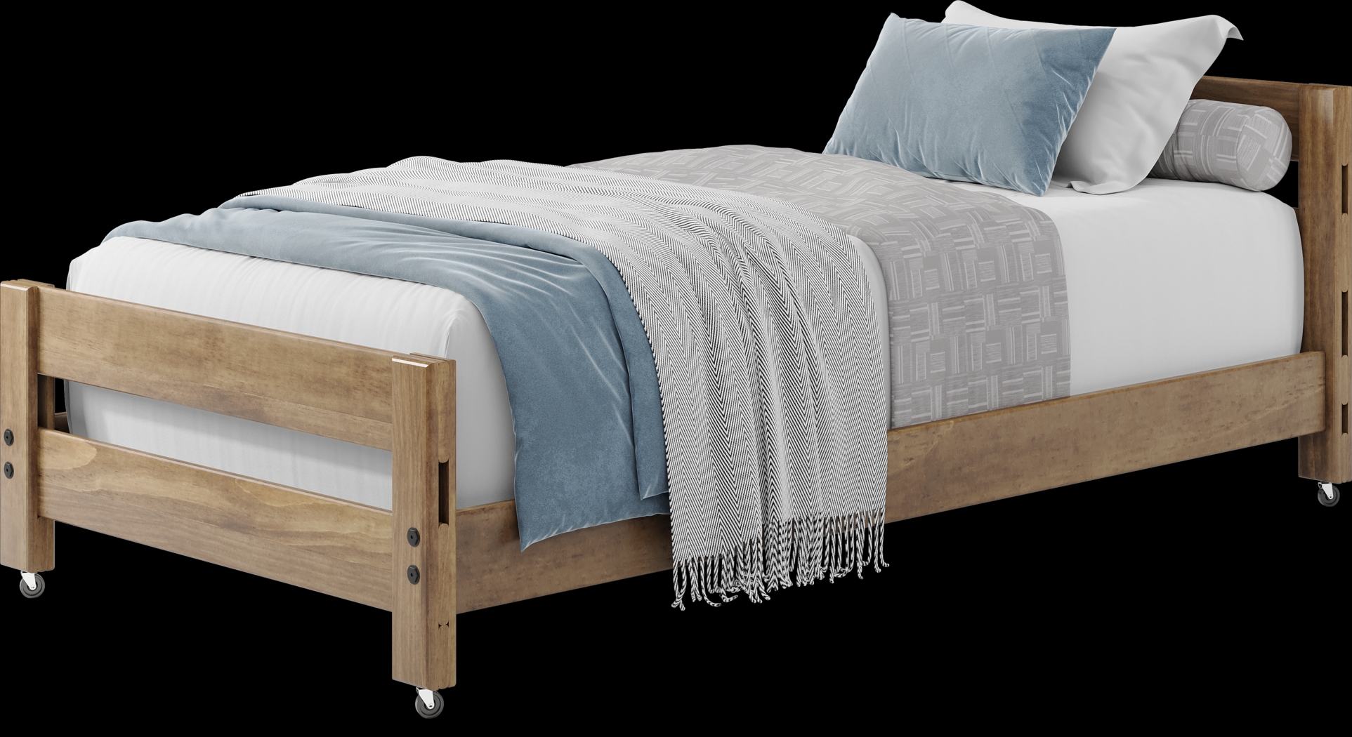 Creekside 2.0 Chestnut Twin Caster Bed - Thumbnail - Image 3