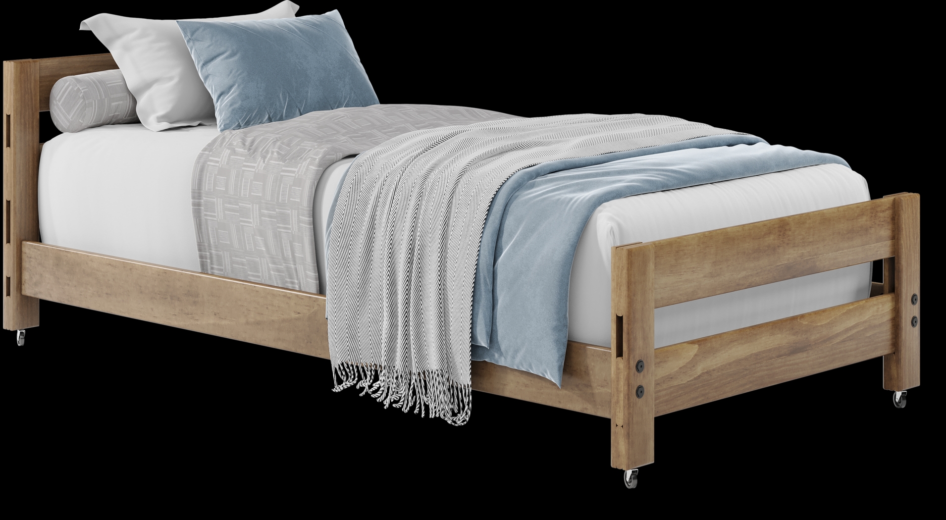 Creekside 2.0 Chestnut Twin Caster Bed - Thumbnail - Image 1