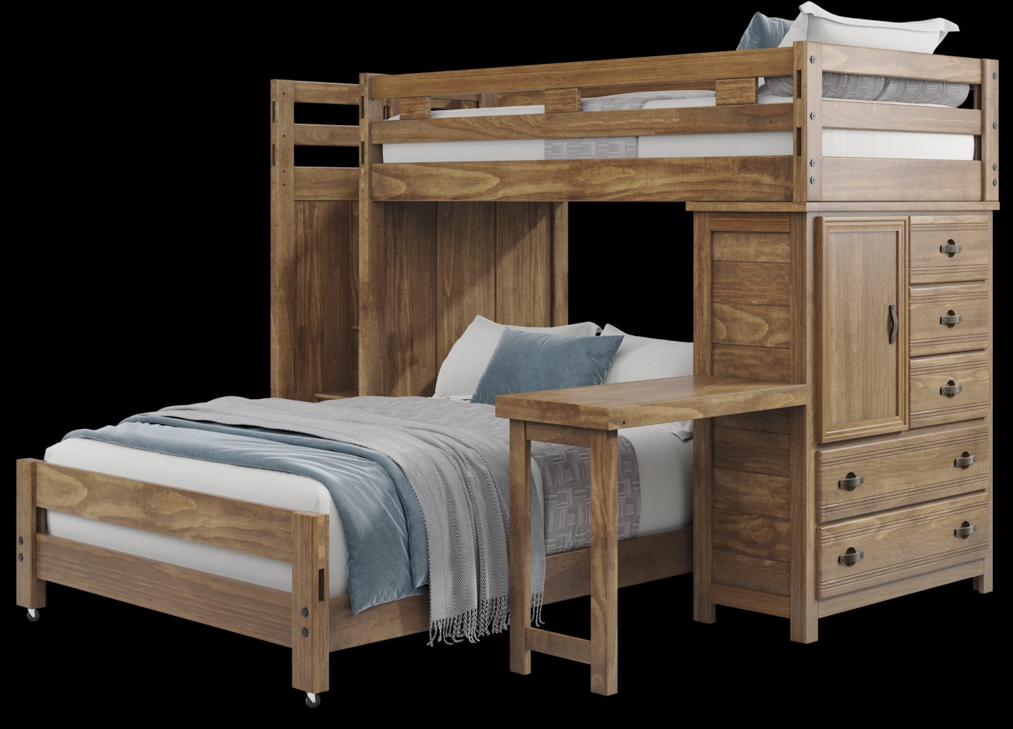 Kids Creekside 2.0 Chestnut Twin/Full Step Loft with Loft Chest and Desk Attachment - Thumbnail - Image 3