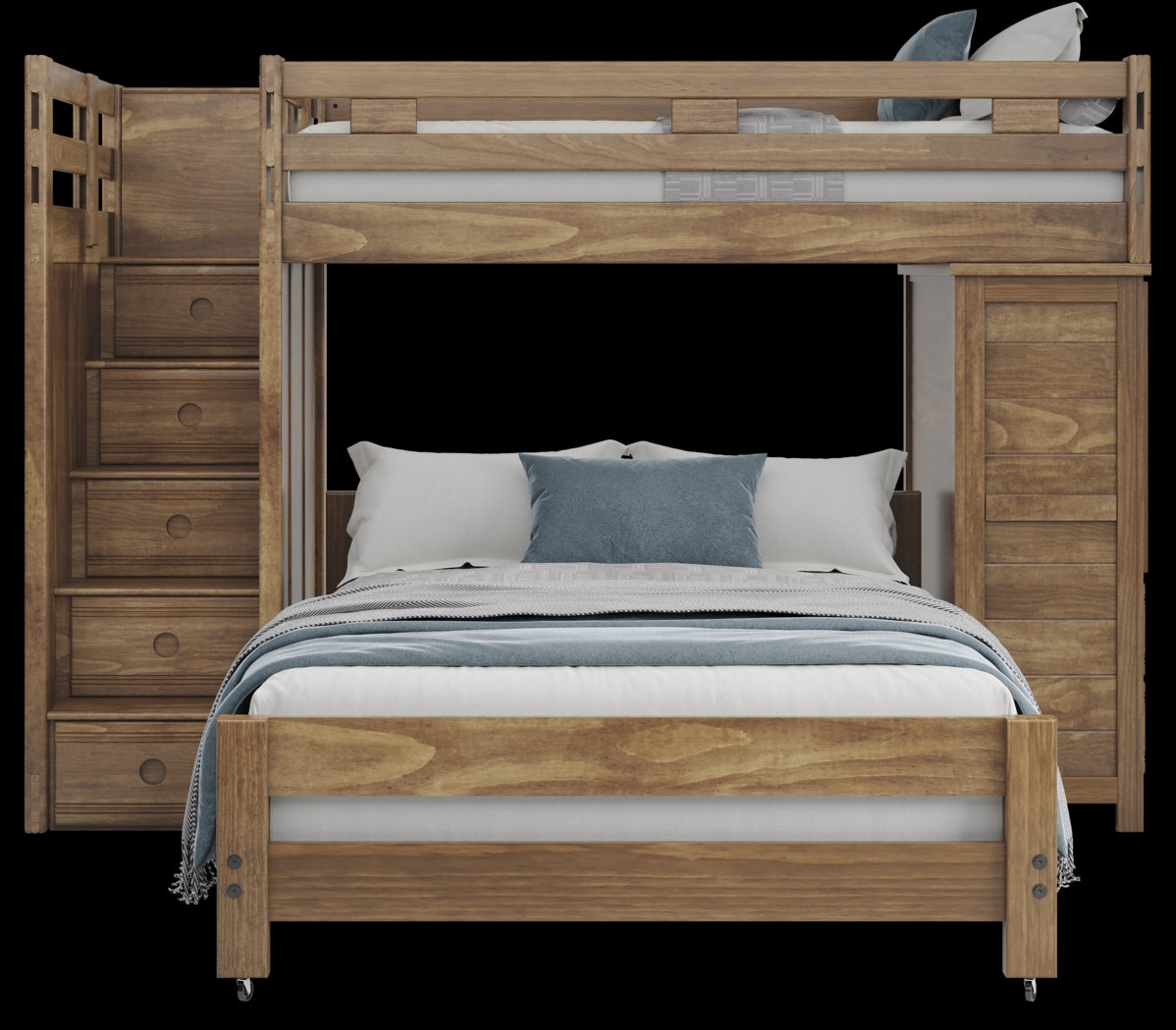 Kids Creekside 2.0 Chestnut Twin/Full Step Loft with Loft Chest - Thumbnail - Image 2