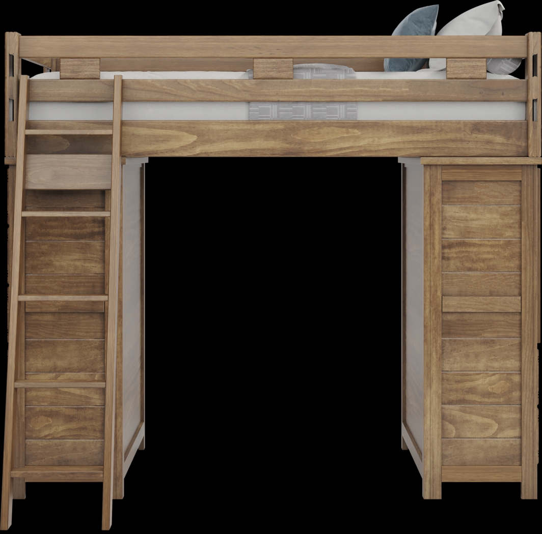 Kids Creekside 2.0 Chestnut Twin Loft with 2 Loft Chests - Thumbnail - Image 2
